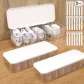Cable Organizer Box with Lid, 3 Pcs Cable Cord Storage Organizer Box with 21 Wire Ties 54 Cable Labels, 7 Compartments Charger Organizer for Office Drawer Desk Accessories Case