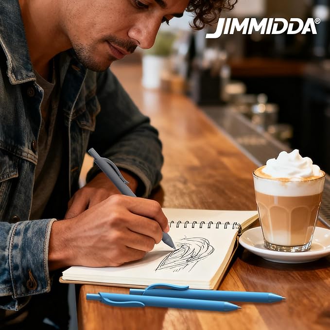 JIMMIDDA Pens Bulk, 207 Pack Ballpoint Black & Blue Ink, 1.0MM Medium Point Wholesale Retractable for Smooth Writing, Quick Drying No Bleed Journaling for Office School Supplies Home Work