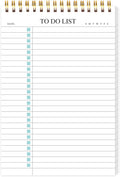 KAICN To Do List Notepad, Undated Daily Planner Notepad With To Do List Notebook Checklist Planner Spiral Waterproof Notepad for Office Supplies, School Planner, Green, 52 Sheets, 5.5"*8.3" A5 Size