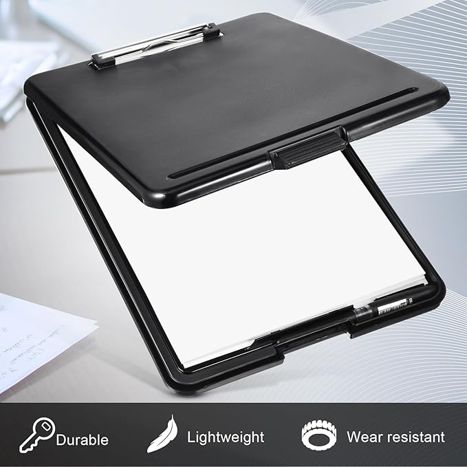 Mimorou 10 Pcs Clipboard with Storage,9.5 x 13.5 Inch Plastic Heavy Duty Foldable Clip Board with Pen Holder Low Profile Clipboard for Nurse Teacher Classroom Office Back to School Supplies