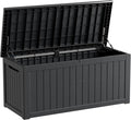 Yardgrace Heavy-Duty 270 Gallon Waterproof Deck Storage Box, Outdoor Storage for Garden & Patio, Lockable Resin Storage Chest for Pool Accessories, UV-Resistant, Onyx Black