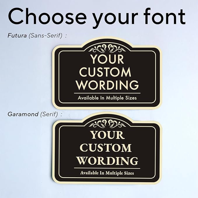 Custom Decorative Outdoor Metal Signs, Aluminum, Customized Driveway Signs, Waterproof, Made In USA, Style 1 Black Charcoal 14x10 In