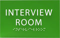 ADA CENTRAL SIGNS - 6" X4" Interview Room Sign - ADA Compliant Tactile Graphics Grade 2 Braille Text Acrylic Wall Sign | Privacy, Meeting, Room Name Sign for Schools, Hospitals, Offices, & Apartments