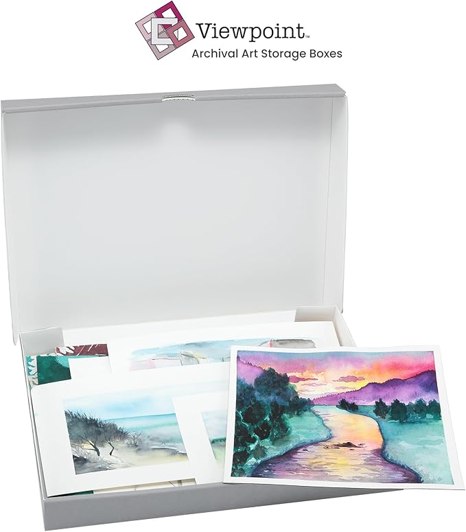 Jerry's Artarama Viewpoint Archival Storage Box (8x10) - Preserve Your Art, Easy to Assemble, Perfect for Photos, Artwork, Prints, and Record Storage