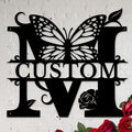 Personalized Custom Letter Name metal Signs,Custom Black Letter Monogram Wall Art Decor,Metal Signs Plaques Outdoor wall Decorative Signage (M)