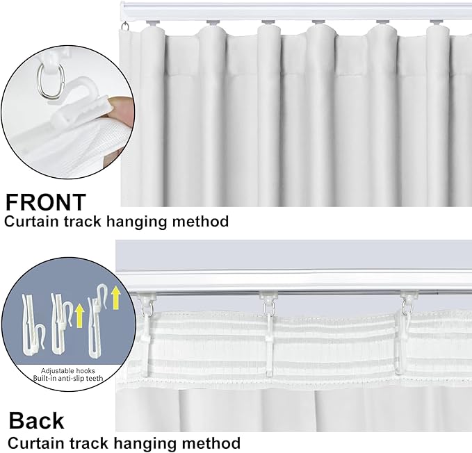 Cbsroro Room Divider Blackout Curtain Track Curtains Wall Dividers Panels Screen for Living Rooms Bedroom Office Privacy Partition Separation, W150 × L108 Inch,1 Panel, White