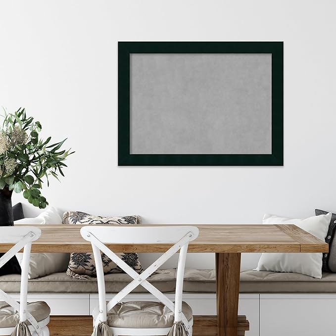 Amanti Art Black Framed Magnetic Board 24x32 Medium Vision Board for use with Magnets, 100% Metal Sheet to Display Items as Office Decor or for Home Organization in mudroom, Kitchen or Kids Room