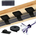 Ulinca Cable Management Under Desk,Up to 15 Cord,Enhanced Wire Holder. Cord Organizer,Reusable Cord Holder Organizer for Cable Hider Clips Under Table, 40 Pair+2 roll of Velcro Ties (Black, 40 Pair)