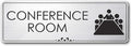 Conference Room Sign Office Meeting Sign, Brushed Silver, Engraved, 3" x 9", Fade Resistance, Indoor/Outdoor Use, USA MADE By My Sign Center
