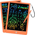 BUKEBU LCD Writing Tablet Doodle Board, Colorful Drawing Pad, Electronic Drawing Tablet, Drawing Pads,Travel Gifts for Kids Ages 3 4 5 6 7 8 Year Old Girls Boys (10.5 inch, Orange&Orange)