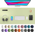 Aothia Leather Desk Pad Protector, Mouse Pad, Office Desk Mat, Non-Slip PU Leather Desk Blotter, Laptop Desk Pad, Waterproof Desk Writing Pad for Office and Home (Grass Green, 36" x 17")
