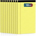 Legal Pads 8.5 x 14 Note Pads, 10 Pack Writing Pads Wide Ruled Notepads, Micro Perforated Notepad, Double-Side Printed Lined Paper Pads 30 Sheets per Notepad, Yellow Legal Pads for Home, Office, School