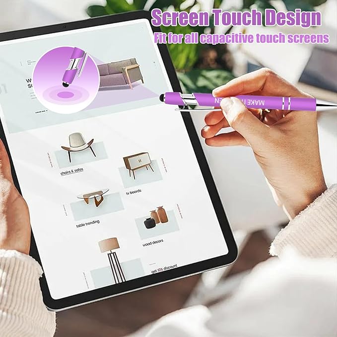 Luxeviss 100 Pcs Inspirational Pens Bulk - Motivational Ink Ballpoint Pen with Quotes Stylus Tip Nurse Gifts for School Coworkers Office Supplies Black Ink