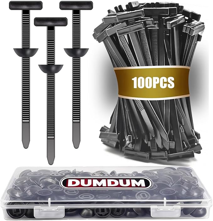 200 Pcs Nylon Universal Cable Tie Buckle with PP Storage Box - Multifunctional Zip Ties with Pin & Button, UV Resistant Fasteners for Car Repair, Bumper & Fender Clips (100PCS)