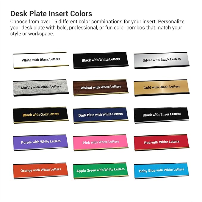 Custom Engraved Desk Plate | Personalized with your Name and Title | Perfect Decor for Office, Business, or Home | Multiple Font and Color Options | 2x8" or 2x10" (Red w/White Letters, 2x10")