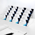 Vevitts 20 Slots Acrylic Business Card Holder for Desk Business Card Stand Clear Plastic Multiple Cards Display Stand Rack for Office Supplies Home School Brochure File Table Recipe