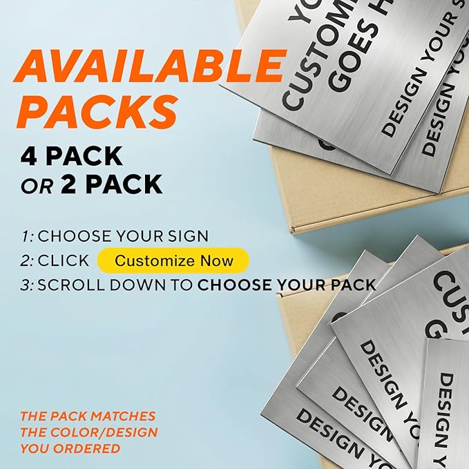 Custom Aluminum Business Signs, Personalized Outdoor Signs, Waterproof, Silver Brushed 20x20 In
