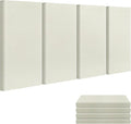 23.62" X 11.81" X 2" Fiberglass Wall Panel, 4 Pack Acoustic Panels, Acoustic Panels Sound Absorbing for Office, Studio, Home Theatre - Beige