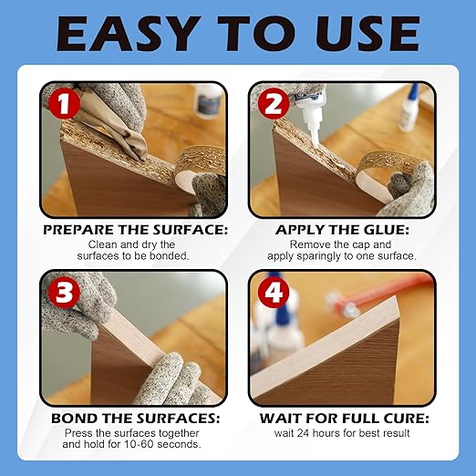 CYAFIXED Professional Grade Cyanoacrylate Super Glue, Ultra Thick Viscosity CA Glue for Woodworking, 4 oz. Value Pack - Instant Adhesive for Woodworking, Gap Filling, Heavy Duty Wood Bonding