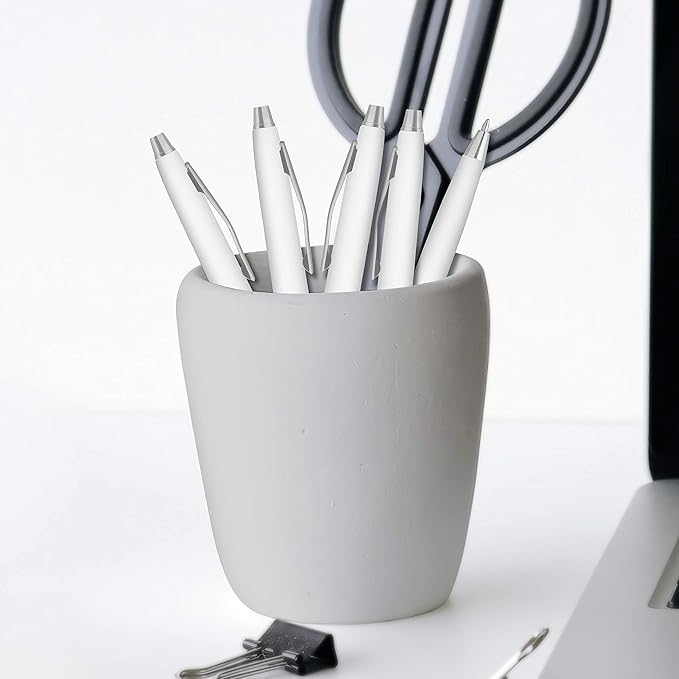 DISCOUNT PROMOS Custom Langham Ballpoint Ink Pen - Set of 100 Writing Pens for Work - Cool Pens for Writing, Black Ink, White