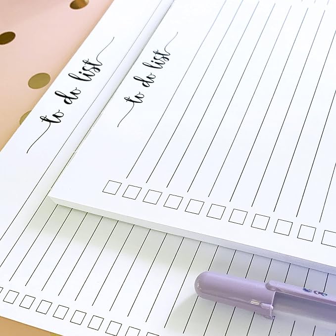 321Done To Do List Notepad - 50 Sheets (5.5" x 8.5") To-Do's Notepad Tear Off, Planning Memo Pad, Planner Checklist Organizing - Made in USA - Simple Script - Wide-Ruled