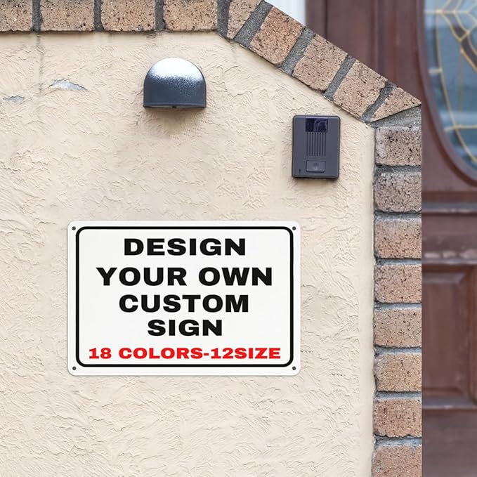 Custom Signs Outdoor Metal Personalized Signs With Your Photo Text Logo Custom Wall Decorative House For Business Workplace Office Home