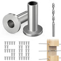 Steel DN Mate 50 Pack Stainless Steel Protector Sleeves for 1/8" 5/32" or 3/16" Cable Railing, Cable Protector Sleeves for Deck Railing System,T316 Cable Railing Hardware with a Drill Bit, DK05