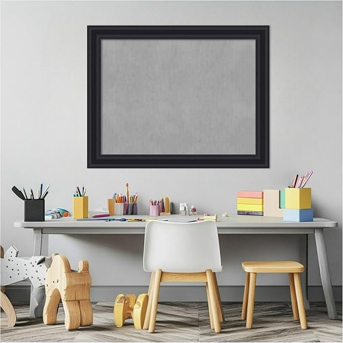 Amanti Art Black Framed Magnetic Board 22x28 Medium Vision Board for use with Magnets, 100% Metal Sheet to Display Items as Office Decor or for Home Organization in mudroom, Kitchen or Kids Room