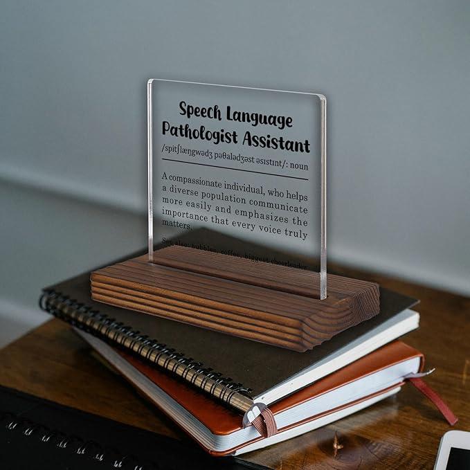 Speech Language Pathologist Assistant Gift Desk Sign, Appreciation Decor Plaque for SLPAs, Office Thank You Present for Communication Support Professionals PA060