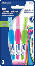 BAZIC Products Mini Correction Pen - Corrections Fluid, Precise Metal Tip White Out, Ideal for School & Office Supplies, Alternative to Correction Solution, 3/Pack, 144-Packs