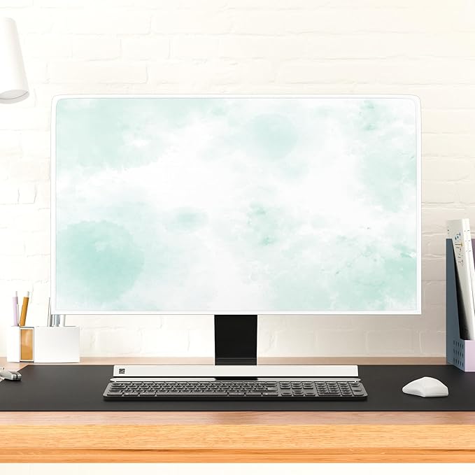 Baocicco Abstract Watercolor Waterproof TV Display Screen Cover 70 Inch Cyan Marble Dip Dyeing Dust Proof TV Covers for Television Screen Anti-Static Dustproof Protective，Mint Green