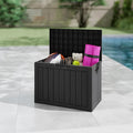 Yardgrace 45 Gallon Deck Box Plus,Outdoor Storage Box Lockable,Waterproof for Patio Furniture, Garden Tools, Pool Accessories, Package Delivery Boxes For Outside, Black