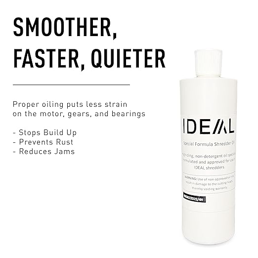 IDEAL Special High-Cling Lubricating Oil for ideal Shredders Non-Toxic, Non-Detergent, Extend Life of Your Shredder (4 Bottles, 1 Pint Each)