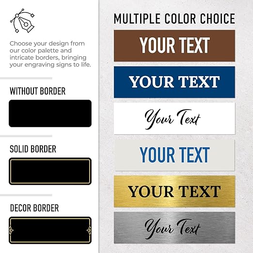Custom Wall or Door Sign, Personalized Square Plaque Engraved Message for Bussiness, Property and Home Indoor/Outdoor, 3x9 Inches, Made in USA by Sigo Signs
