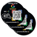 Epoxy Sticky Card with NFC Chip & QR Code - Compatible with Google Business Page for Customer Reviews, Boost Business Reviews, Essential for Small Businesses, No App, No Monthly Fee (Black-3 Cards)
