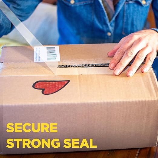 Scotch Secure Seal Packing Tape, Ultra Clear, Reliable and Durable Seal, 1.88 in x 800 in., 6 Packaging Rolls with Dispensers