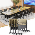 JEHUJD Conference Table,55.1''Folding Conference Room Table for 4-12 People,Mobile Flip Top MeetingTraining Table with Different Coulor and Styles for Offices, Classrooms,Meeting Room (4, 61''E)