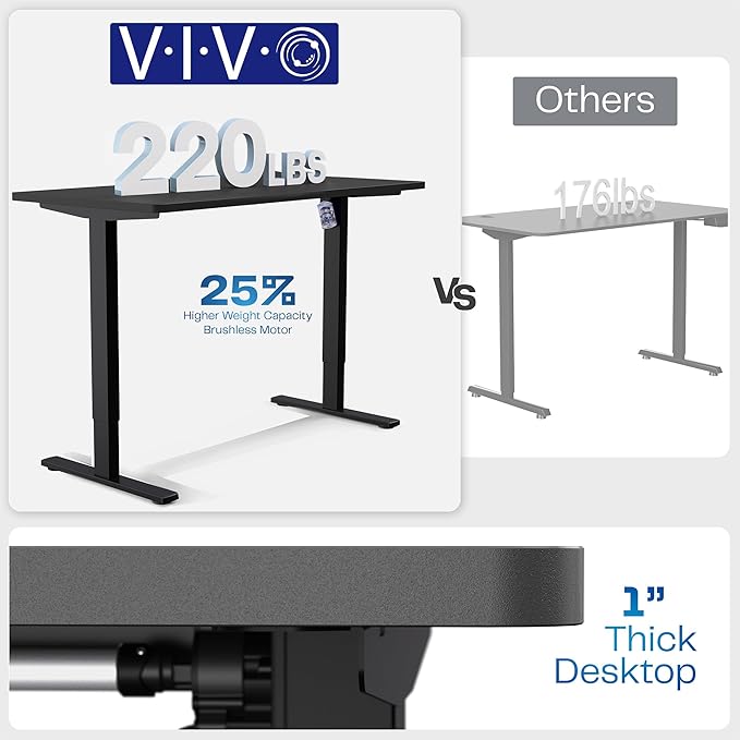 VIVO Electric 71 x 36 in Standing Desk with Full-Size RGB Mouse Pad, Memory Height Adjustment, 1B Series, Holds 220 lbs, Black Top Black Frame, DESK-KIT-1B7BP-36