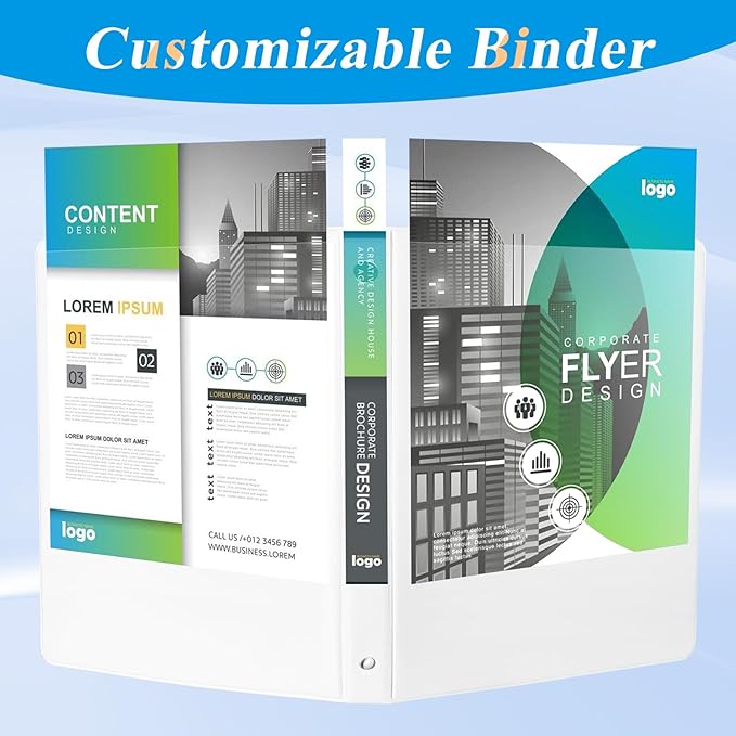 CIXILDTS 1-inch Round Ring Binder with 150+ Paper Capacity, White, 24-Pack
