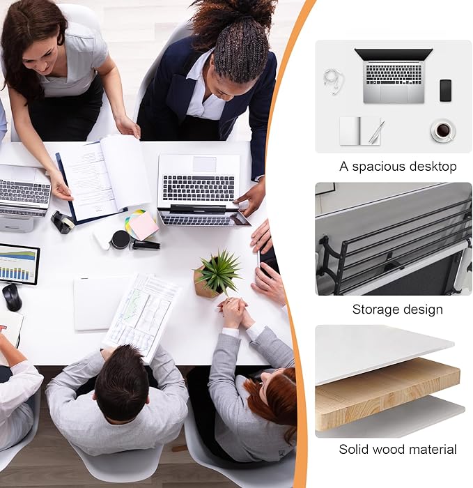 Conference Table,55.1''Folding Conference Room Table for 4-12 People,Mobile Flip Top MeetingTraining Table with Different Coulor and Styles for Offices, Classrooms,Meeting Room (2, C)