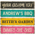 Custom Rustic Sign, Personalized Decor Street Signs Gift, 24x6 Inches, ACM, Fade Resistant, Made in USA