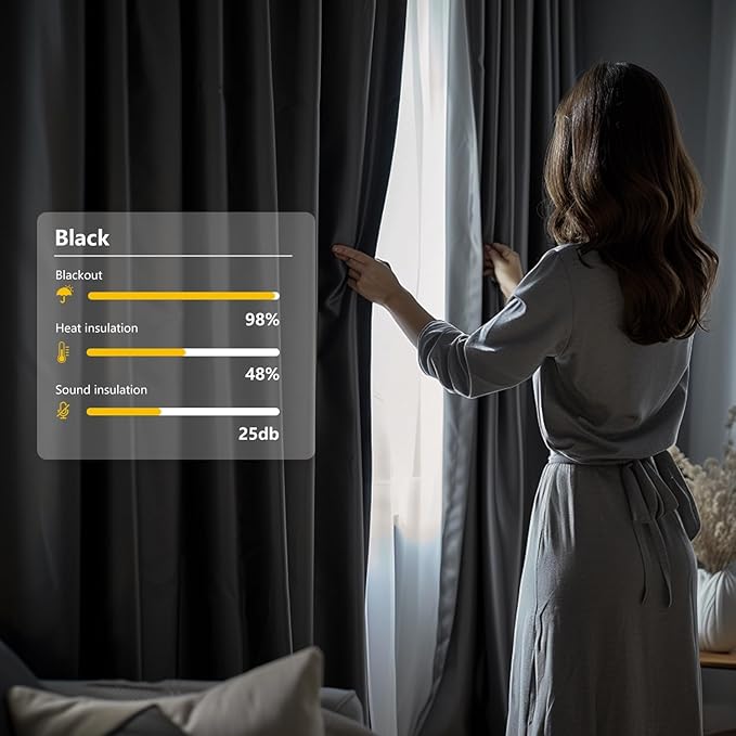 Cbsroro Room Divider Blackout Curtain Track Curtains Wall Dividers Panels Screen for Living Rooms Bedroom Office Privacy Partition Separation, W100 × L120 Inch,1 Panel, Black
