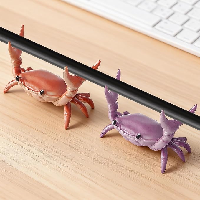 4PCS Desk Crab Pen Holder,Creative Crab Pen Holder,New Cute Crab-Shaped Pen Holders,Weightlifting Crabs Penholder Bracket Storage,Funny Desk Decor for Office Desks,Shop Windows,Home(Mix)