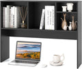 Tangkula Desktop Bookshelf, Countertop Storage Hutch with 4 Shelves for Computer Desk, Desktop 2-Tier Display Rack, Multipurpose Wood Desk Hutch Storage Organizer for Dorm Office Home (Black)