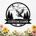 Custom Eagle Metal Signs | Custom Signs Outdoor Metal | Metal Wall Art | Home Decor | Personalized Camping Signs | Custom Name Sign | Eagle Hunter Gifts | Cabin Gun Decor | Housewarming Gifts