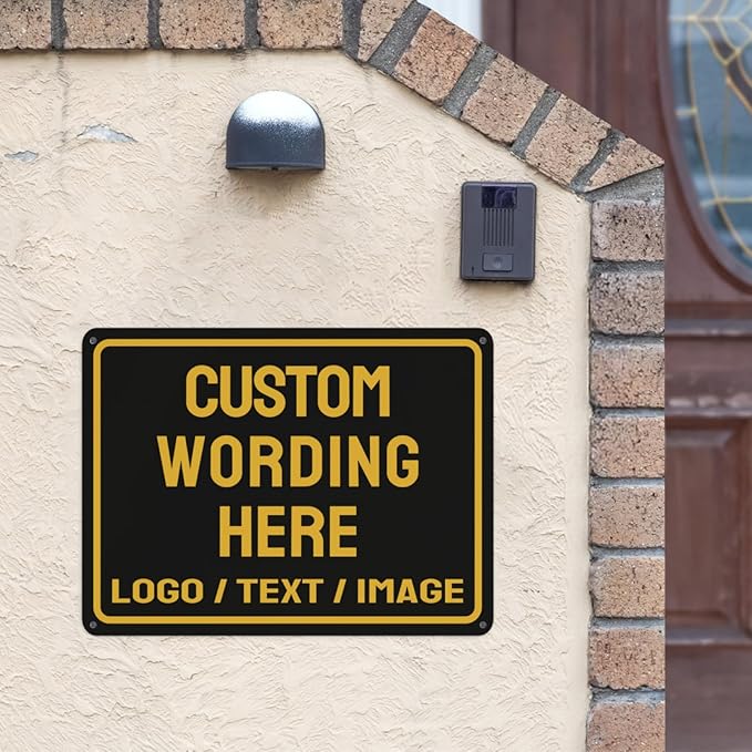 Custom Sign Bulk Personalized Metal Signs For Outdoor Indoor Business Home Store Office Yard Street Lawn Make Your Own Customized Signs With Your Logo Text Photo, 12x18inch