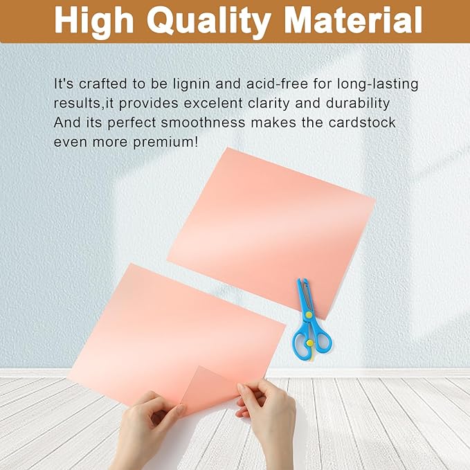 Silunkia 40 Sheets Pink Shimmer Cardstock 8.5 x 11 Crafts Paper, 75lb Heavyweight Card Stock Craft Paper for DIY Cards Making, Greeting Cards, Wedding Invitations, Menus