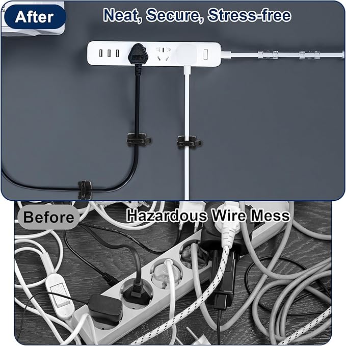 SLEYUIM Premium Cable Zip Tie Mounts Kit - 60 Packs Wire Management Holder & Cable Clips, 8" High-Strength Nylon Ties & 5M Screws, Heavy Duty Fasteners for Wall/Desk, Indoor & Outdoor Cable Organizer