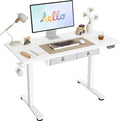 Agilestic Standing Desk with 2 Drawers, Adjustable Height Electric Desk with Storage, 48 x 24 Inches Sit Stand Up Computer Table for Work Office Home, White