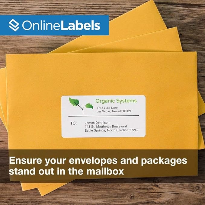 4 x 2 Rectangle Mailing Labels - Permanent, White Matte - Address, Shipping, Gift - Pack of 250 Labels, 25 Sheets - Inkjet/Laser Printers